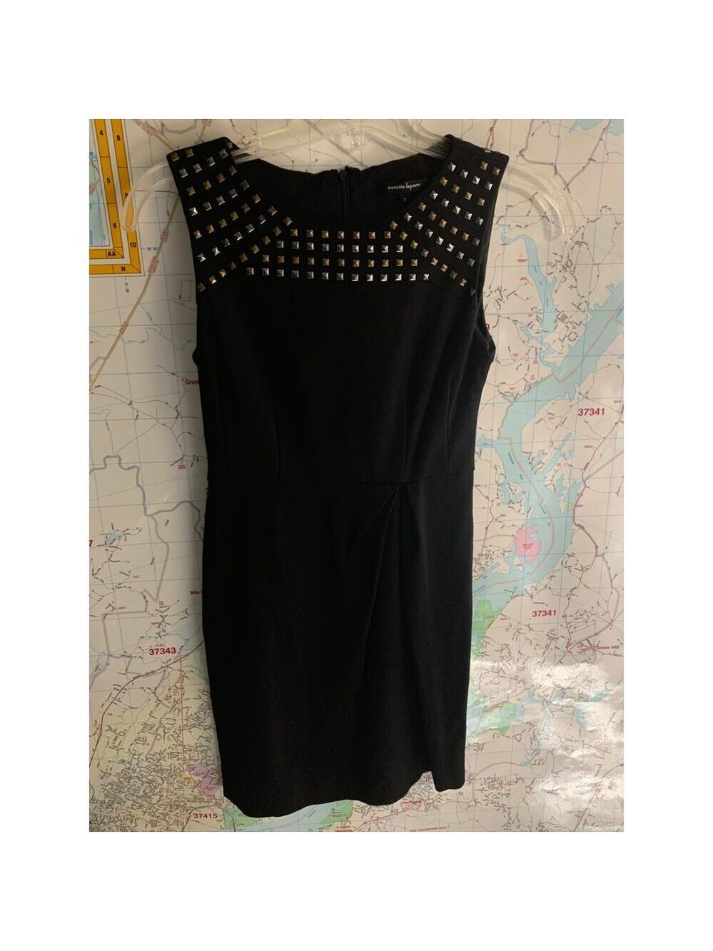 Nanette Lepore Black Caravan Sleeveless Studded Sheath Mini Dress Size 2 LBD - Picture 9 of 9